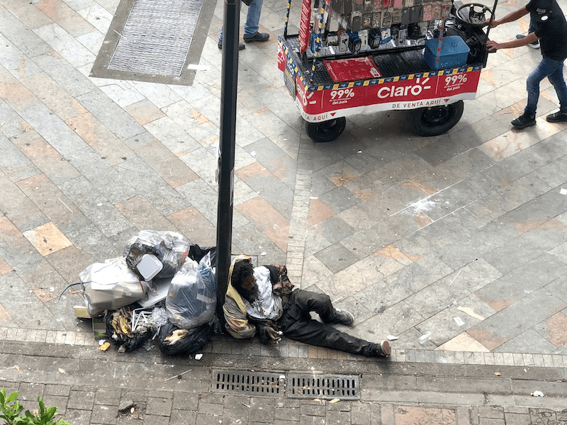 Obdachloser in Medellín
