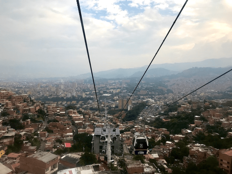 Blick aus dem Metro Cable Medellín