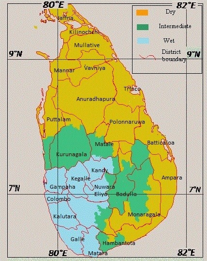 Klimazonen in Sri Lanka / Fluorid