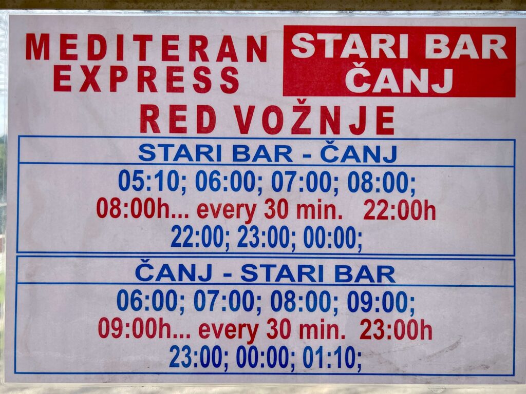 Busfahrzeiten Sutomore – Bar