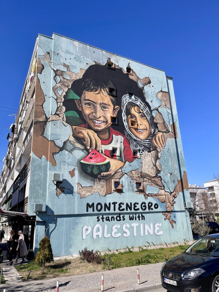 Mural Montenegro stands with Palastine