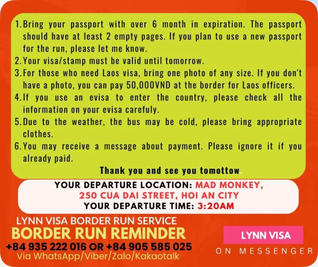 Infos Visa Run Vietnam Lynn Visa