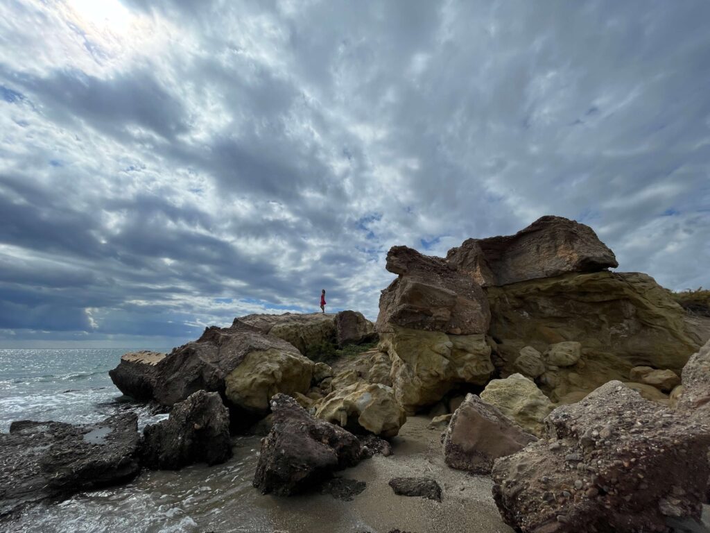 Strände von San Juan de los Terreros Felsen Playa Mar Serena