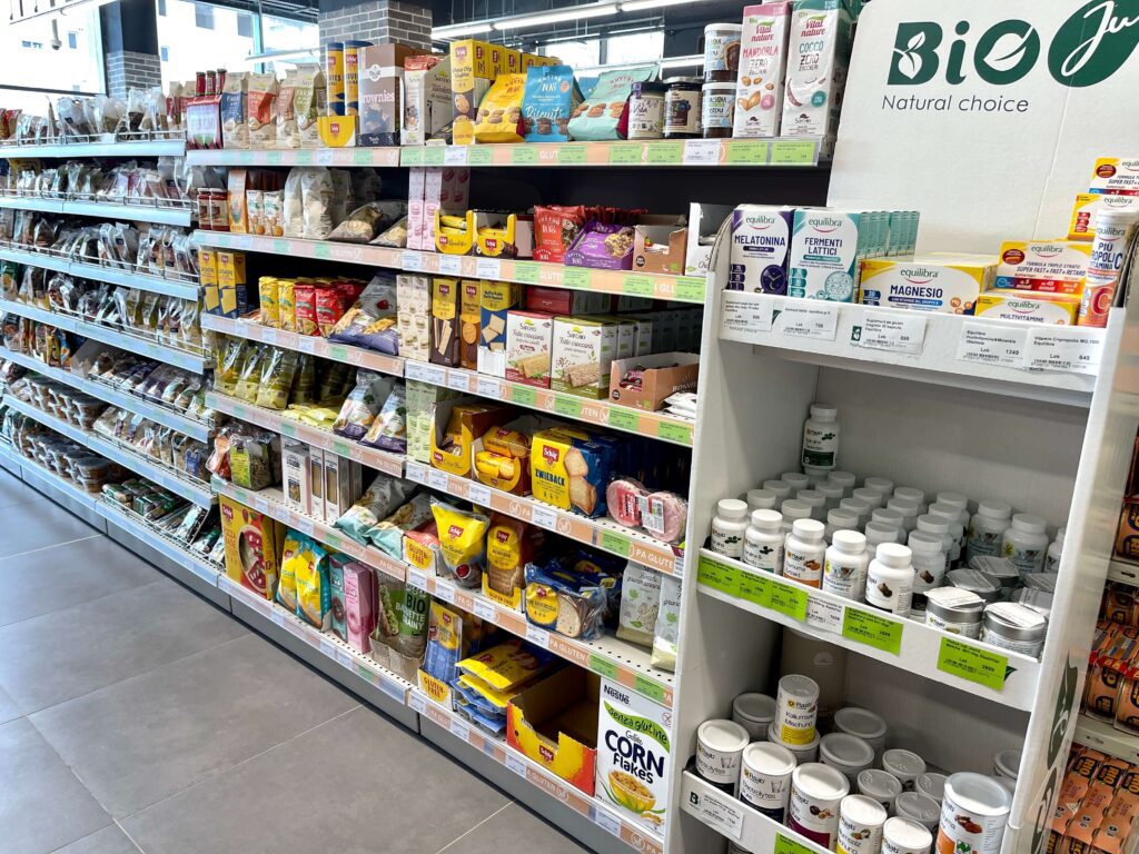 Glutenfreie Artikel Regal Biomarkt