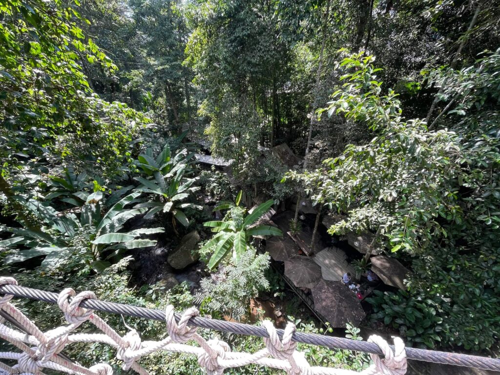 Blick auf das Teddu Café in Mae Kampong